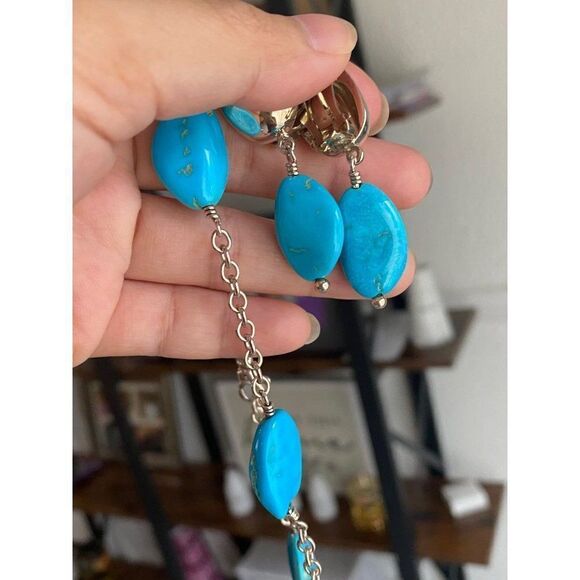 Stunning 925 Turquoise Necklace & Earrings Set - Picture 8 of 8